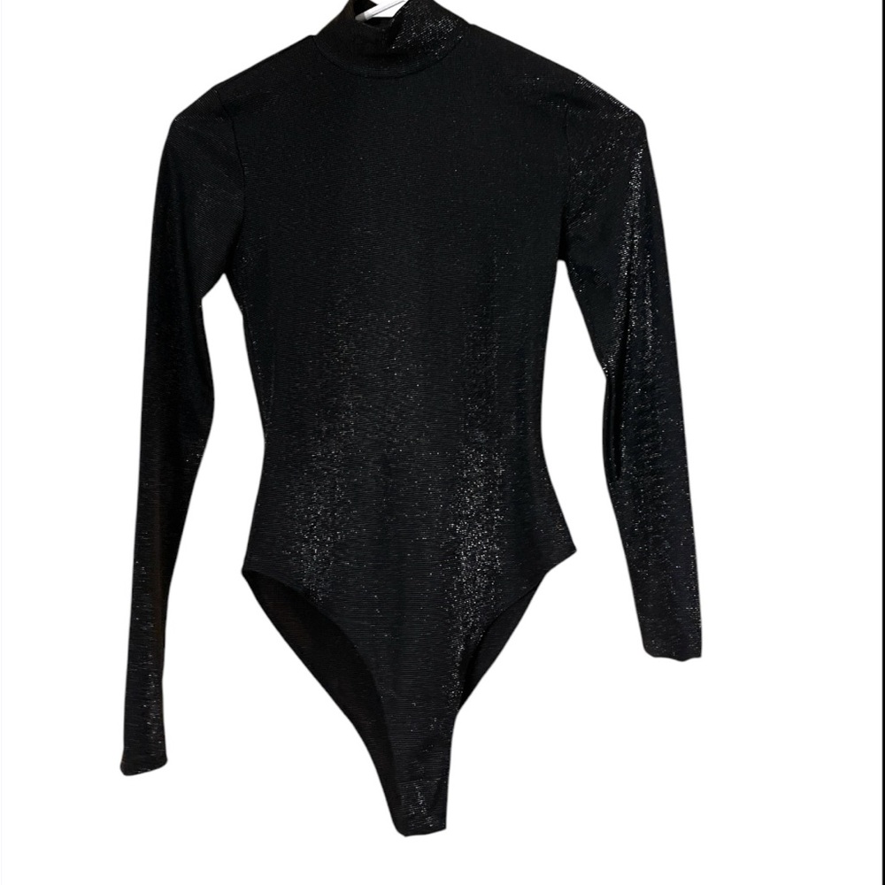 Black Sparkly Long Sleeve Bodysuit